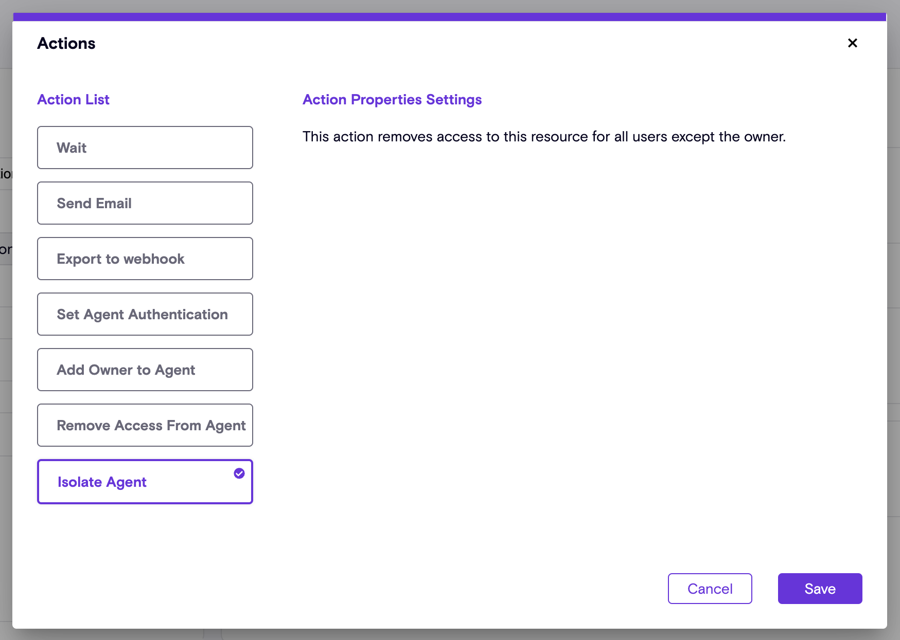 Isolate Playbook Action